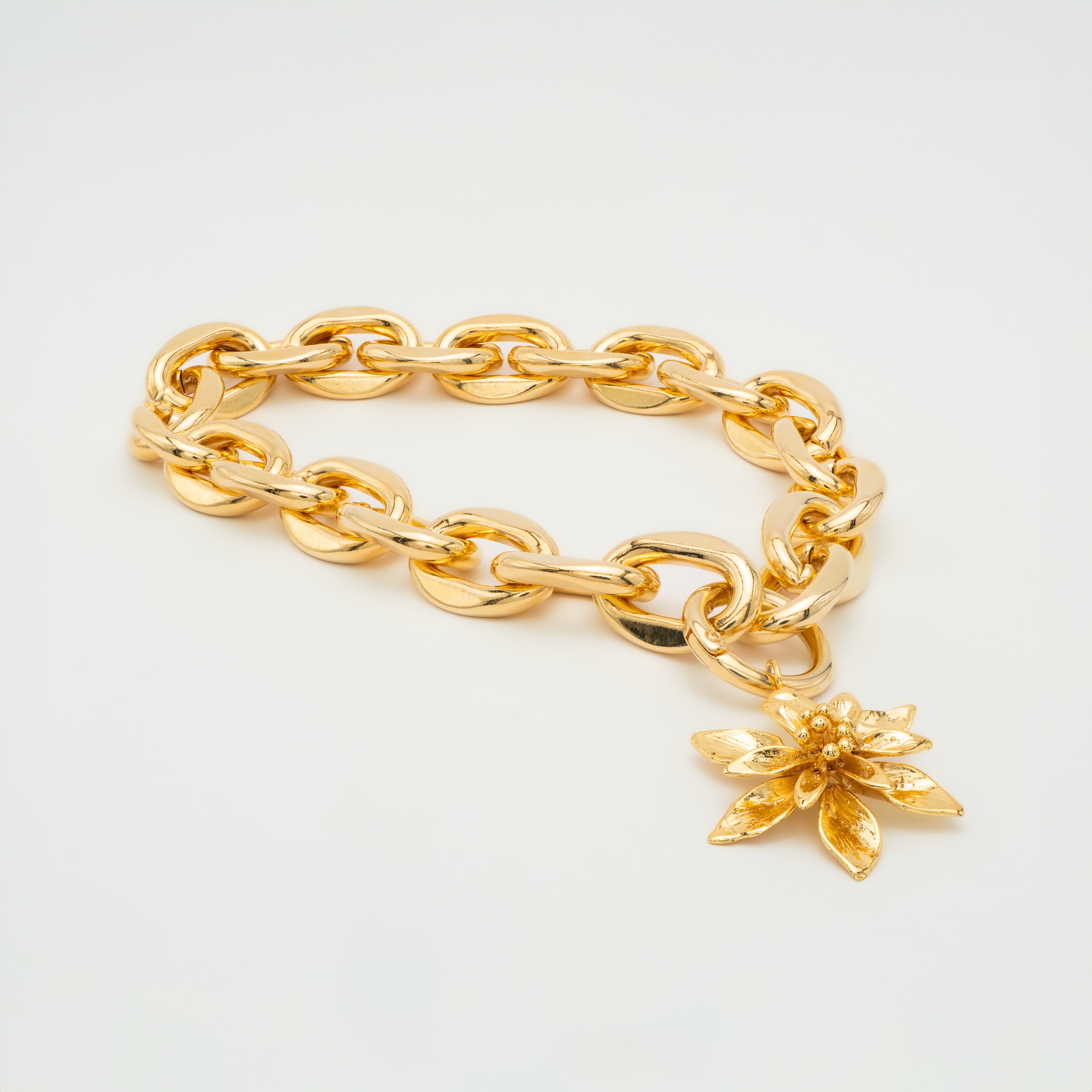 Collar cadena eslabones con Flor Exótica