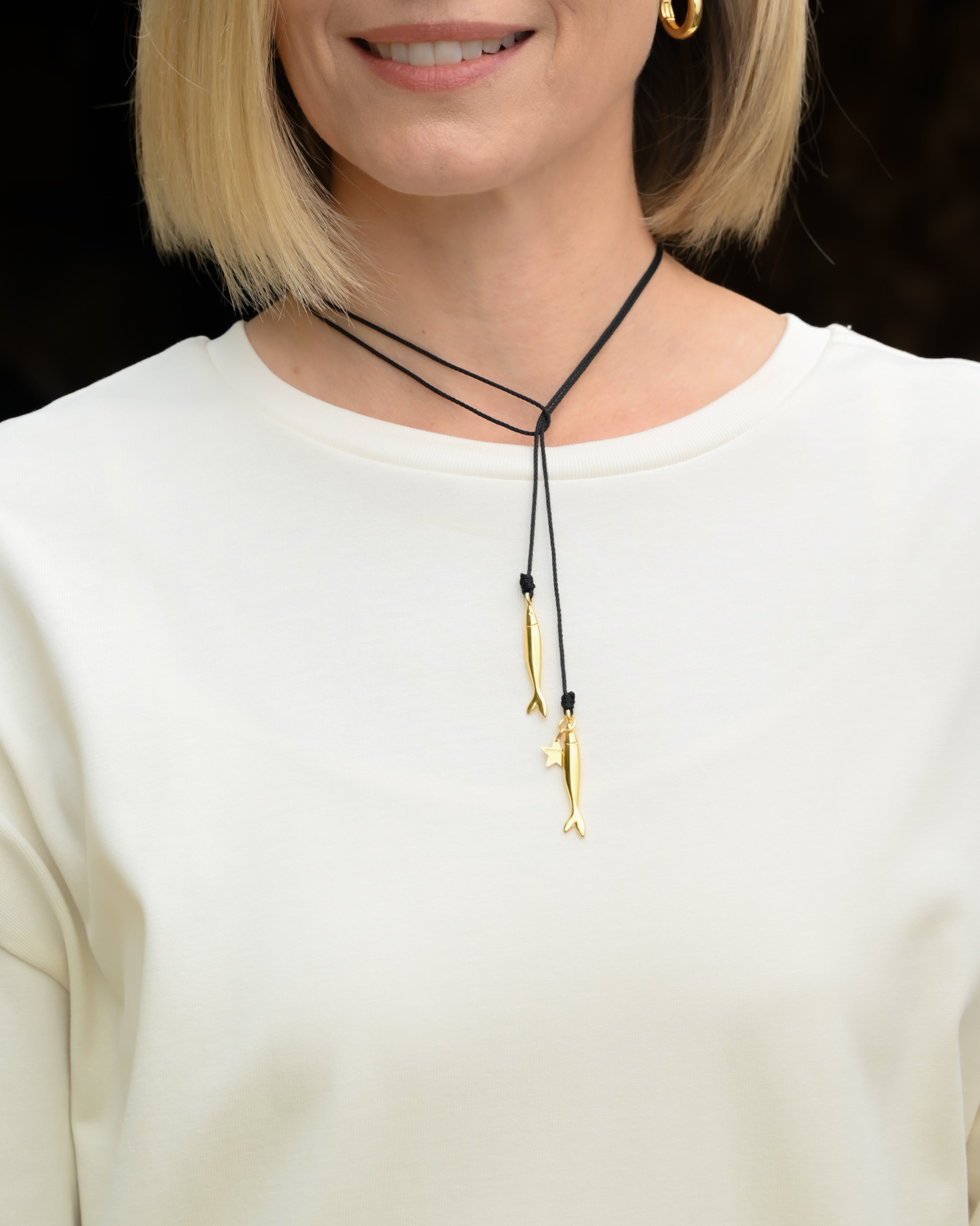 COLLAR MULTIPOSICION NYLON PECES - Vista principal - Shabama joyeria artesanal Mallorca