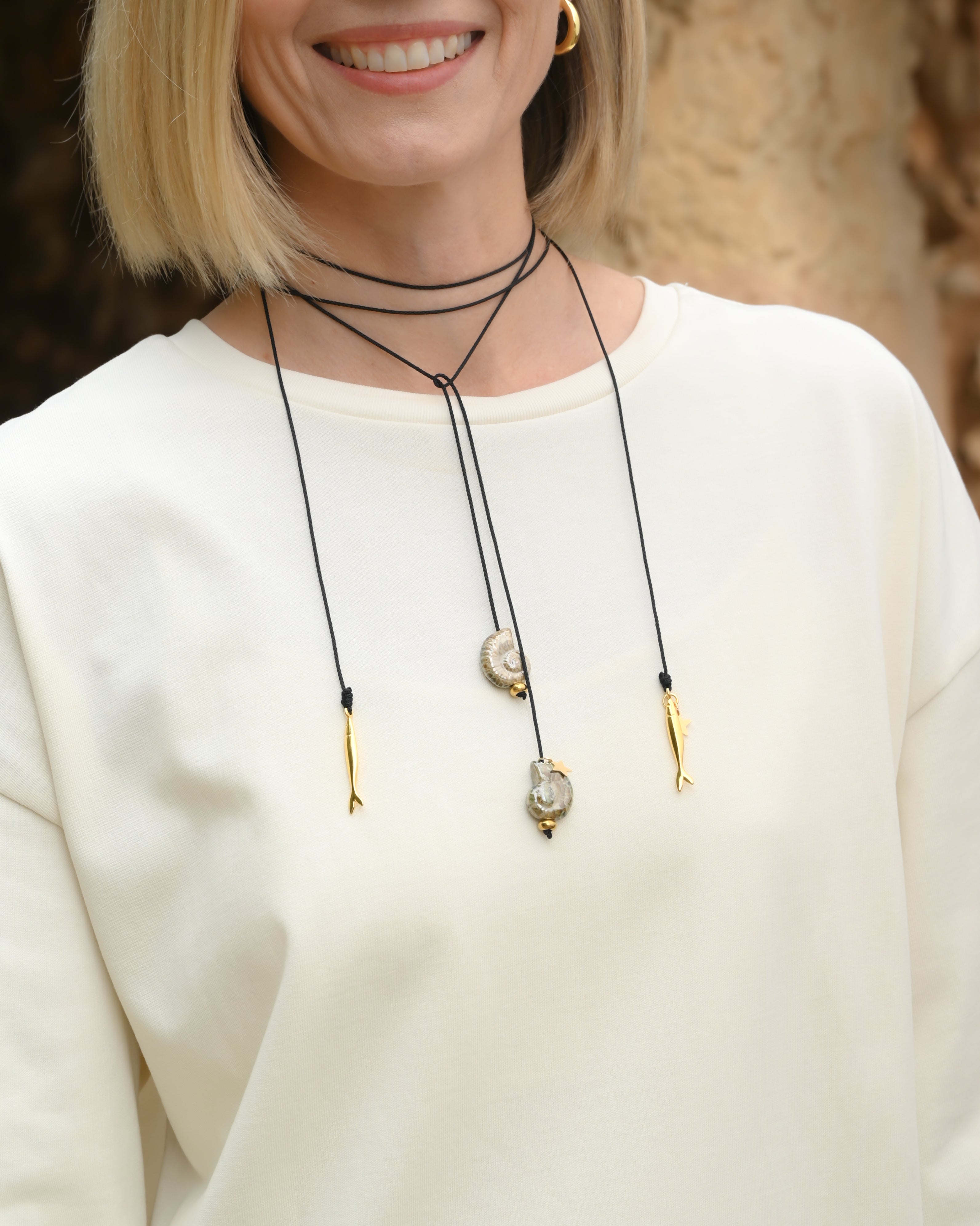 COLLAR MULTIPOSICION NYLON PECES - Vista lateral - Shabama