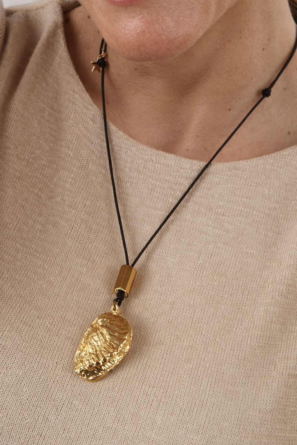 HALSBAND NYLON PERLMUTT GOLDY