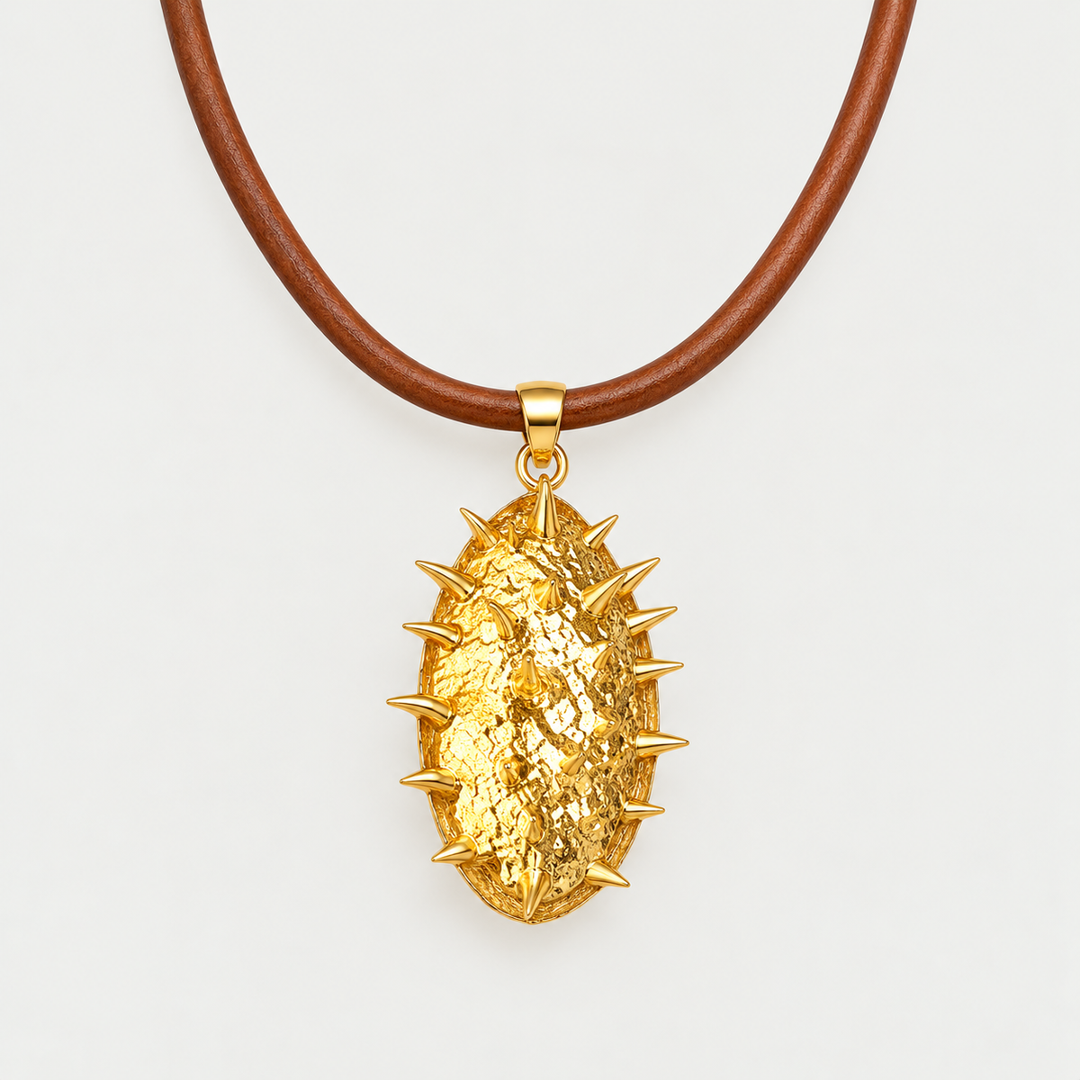 Collar cuero italiano cierre de imán con Cactus