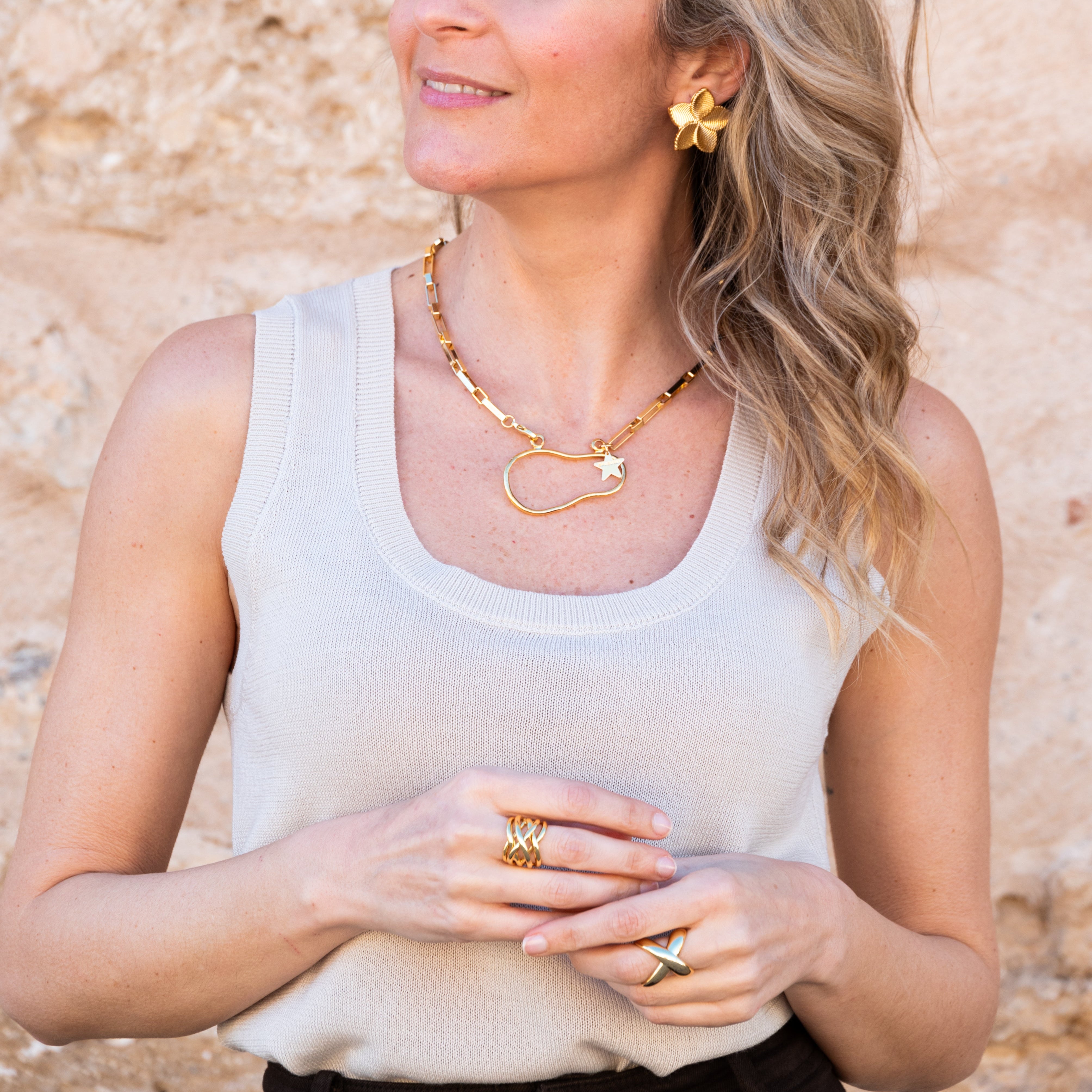Collar con motivo para colgar gafas - Vista principal - Shabama joyeria artesanal Mallorca