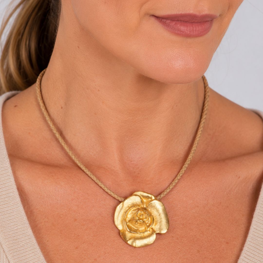 Collar cuero Rosa