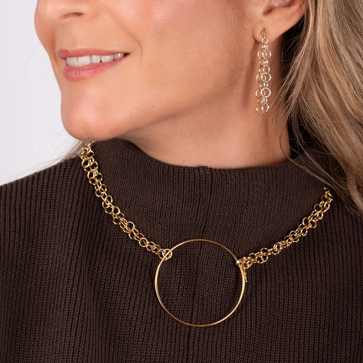 Collar cadena Aro Dorado bañado en oro