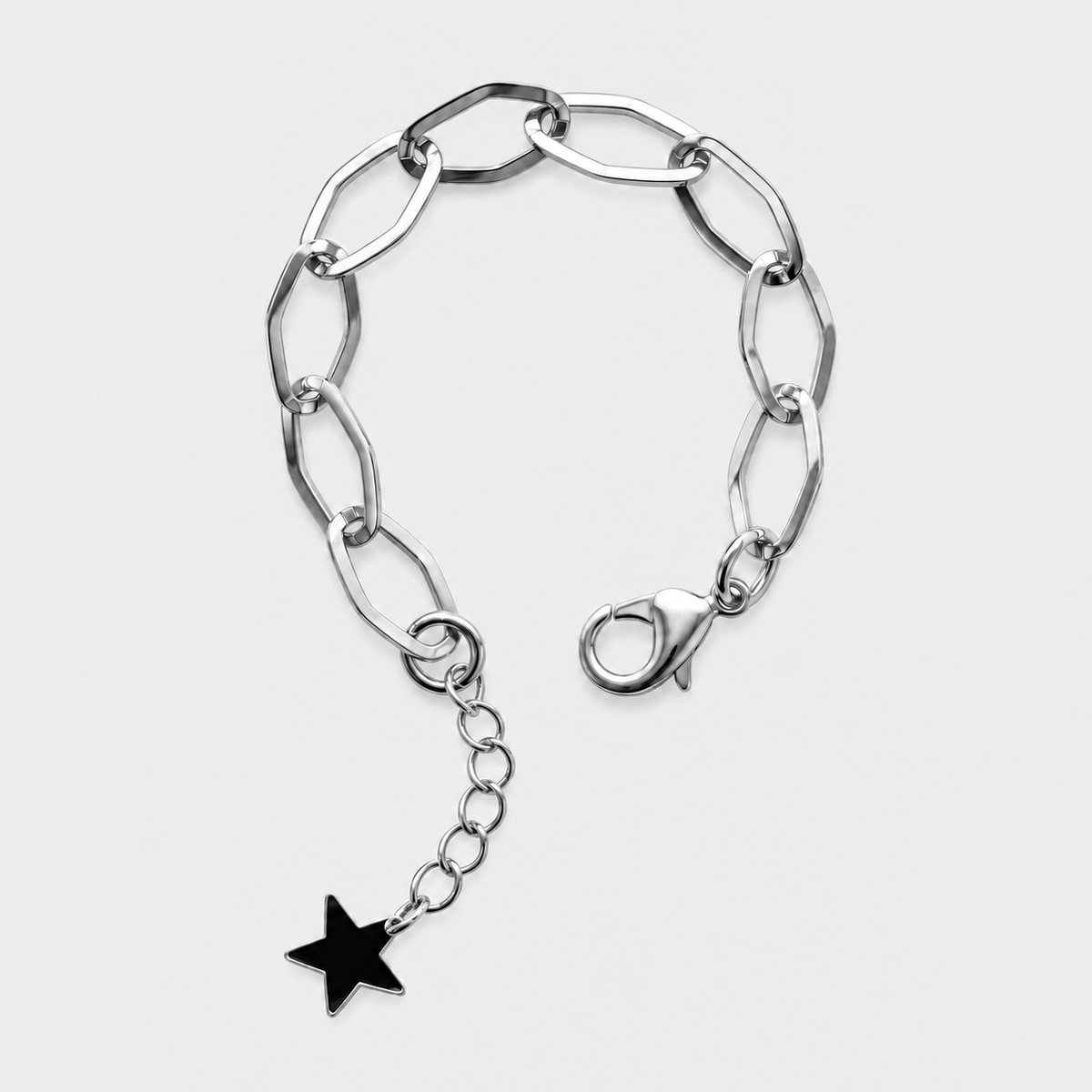 Pulsera Hexagonal Plateado