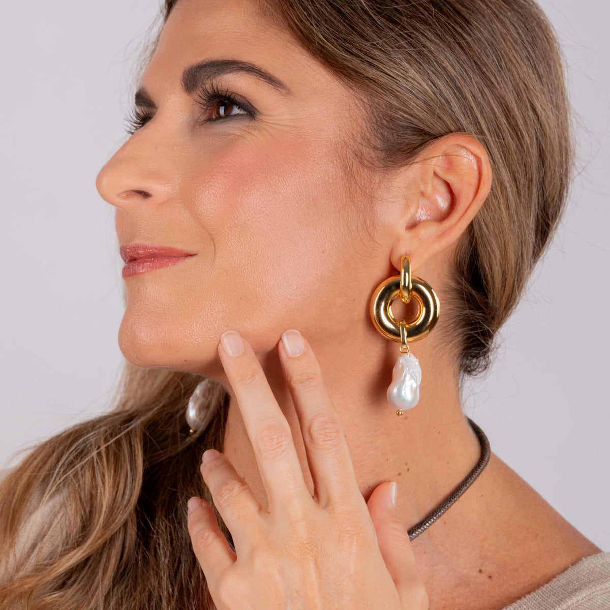 Pendientes Perla natural barroca