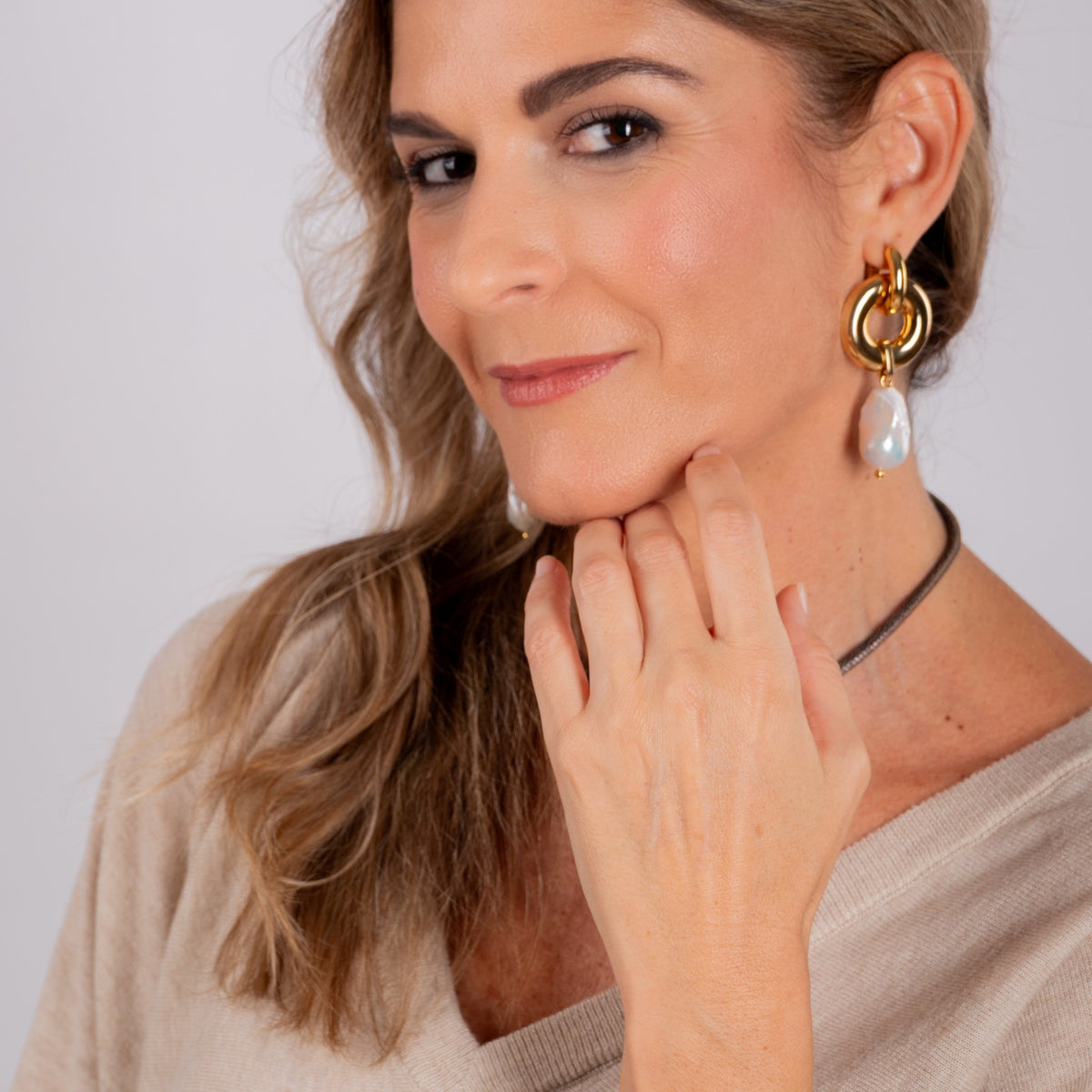 Pendientes Perla natural barroca