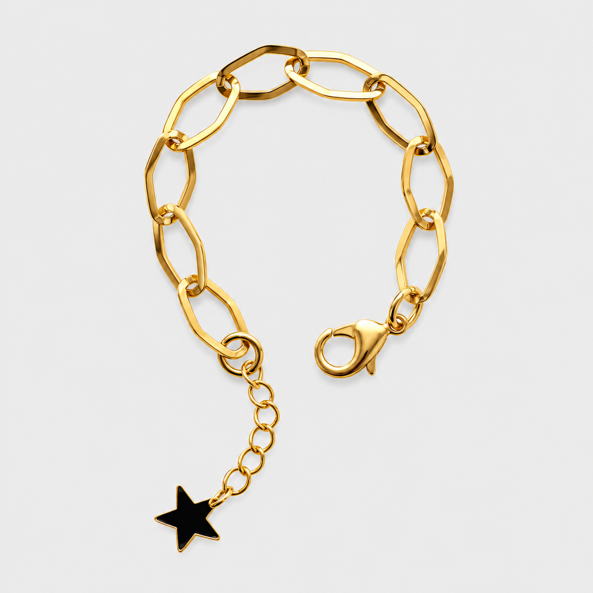 Pulsera cadena hexagonal dorada