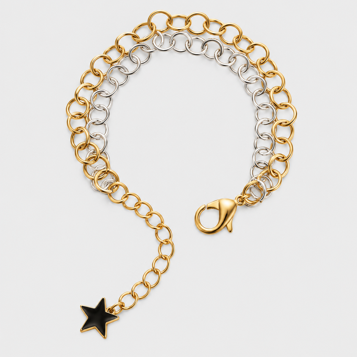 Pulsera cadena planetas bañado en oro