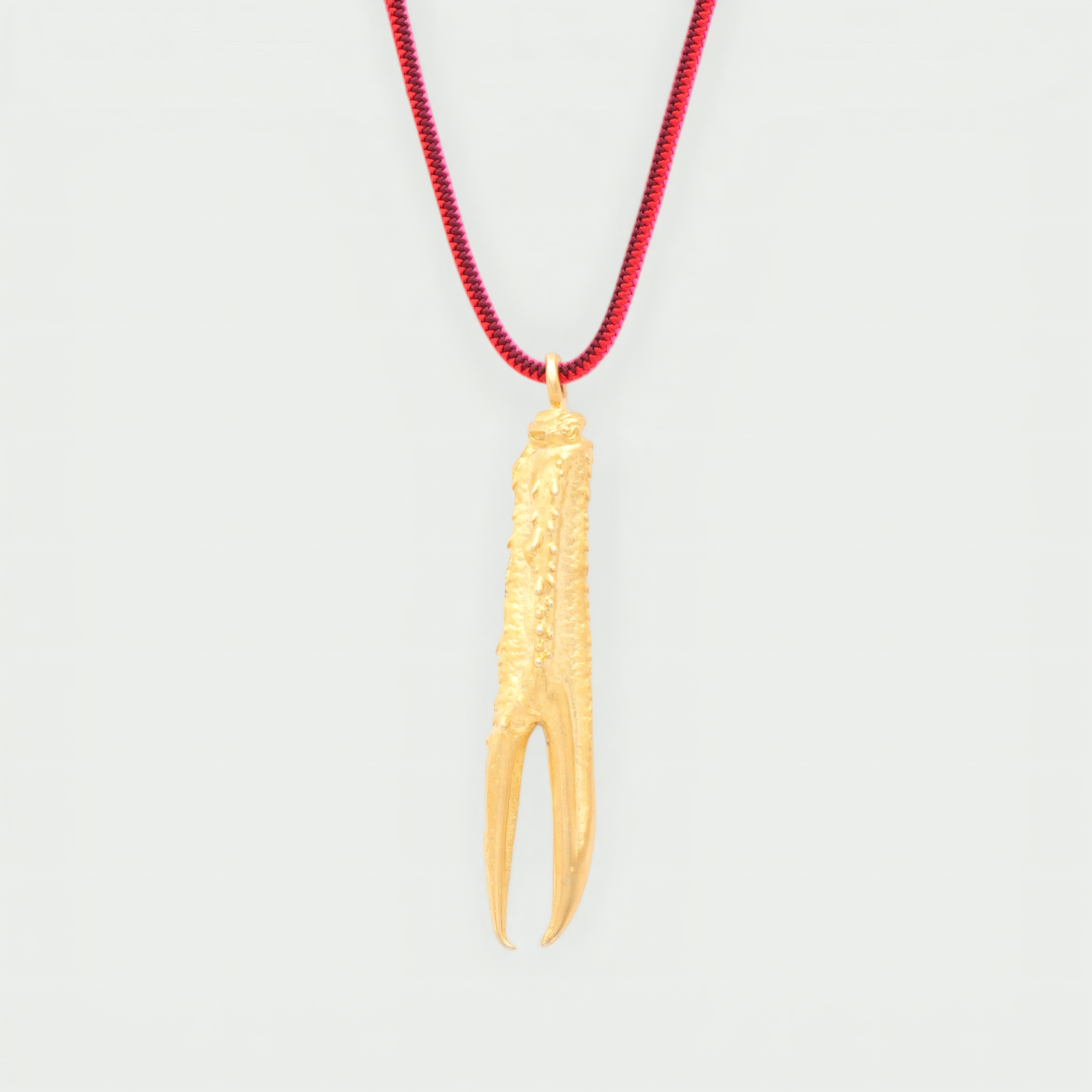 COLLAR ELASTICO FLUOR PATA DE CIGALA banado en oro - Shabama Palma joyeria Mallorca