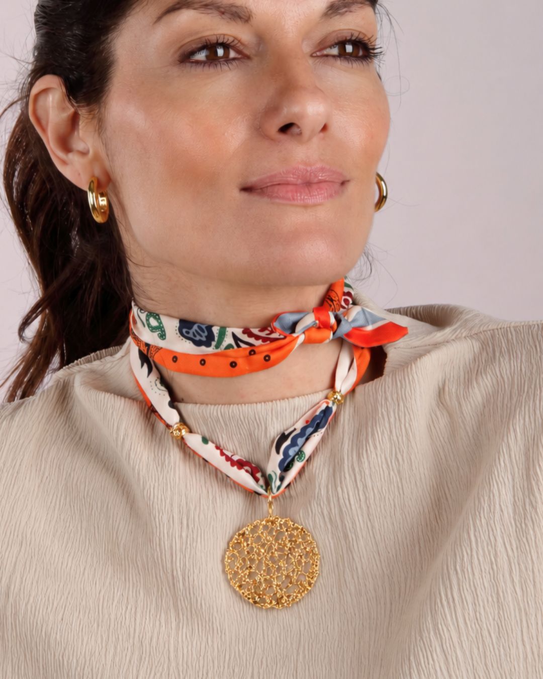 ALGAR SILK SCARF NECKLACE