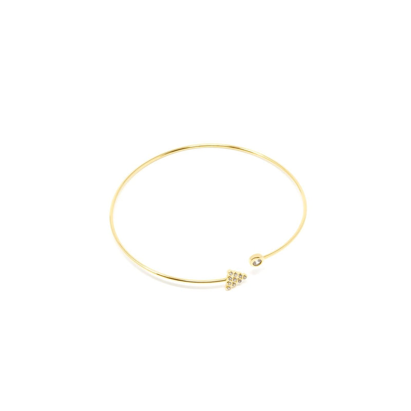 Coney, pulsera rígida bañada en oro con circontas.