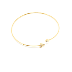 Coney, pulsera rígida bañada en oro con circontas.