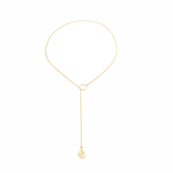 Figuera, collar largo con pez bañado en oro.