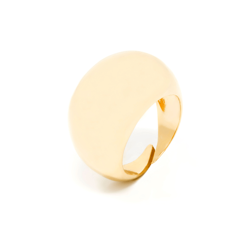 Shiny, anillo grande bañado en oro.