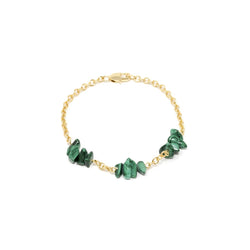Sikkim, pulsera bañada en oro con piedras verdes.