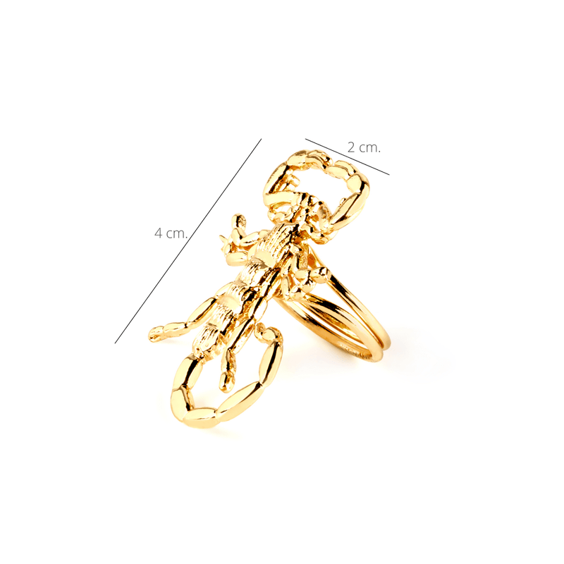 Sáhara, anillo escorpión bañado en oro.